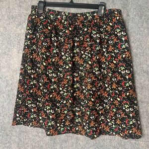 J. Crew Mercantile Woman Size 12 multi‎ colored midi Floral A-Line Skirt.